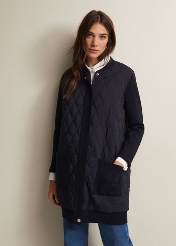 Phase Eight Zadie Quiltedigan Coats Navy Australia | AB9271564